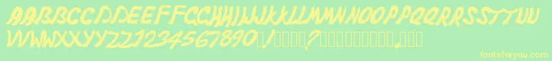Pwghost Font – Yellow Fonts on Green Background