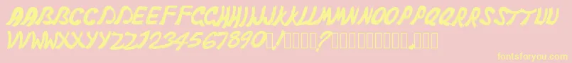Pwghost Font – Yellow Fonts on Pink Background