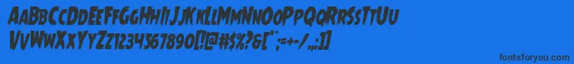 Mrsmonstercondital Font – Black Fonts on Blue Background