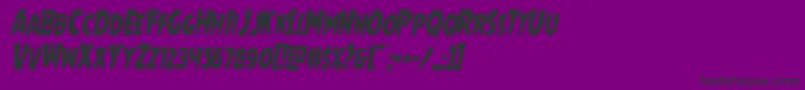 Mrsmonstercondital-fontti – mustat fontit violetilla taustalla