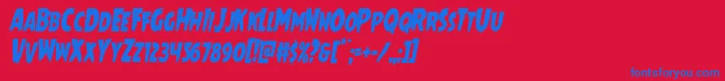 Mrsmonstercondital Font – Blue Fonts on Red Background