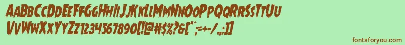 Mrsmonstercondital Font – Brown Fonts on Green Background