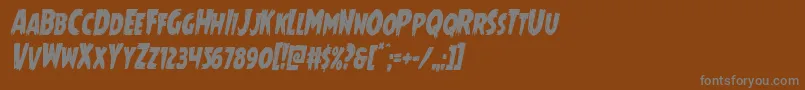 フォントMrsmonstercondital – 茶色の背景に灰色の文字