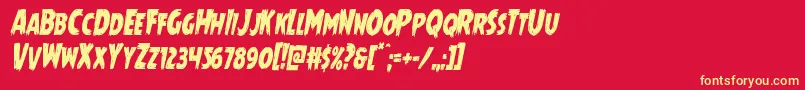 Mrsmonstercondital Font – Yellow Fonts on Red Background