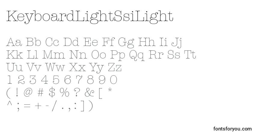 A fonte KeyboardLightSsiLight – alfabeto, números, caracteres especiais