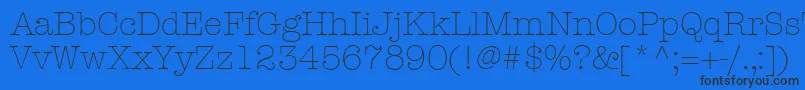 フォントKeyboardLightSsiLight – 黒い文字の青い背景