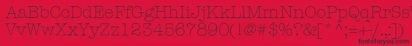 KeyboardLightSsiLight Font – Black Fonts on Red Background