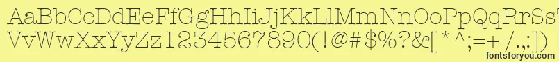 KeyboardLightSsiLight-fontti – mustat fontit keltaisella taustalla