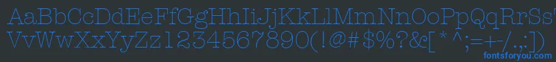 Шрифт KeyboardLightSsiLight – синие шрифты на чёрном фоне