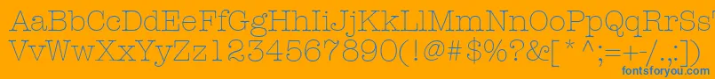 KeyboardLightSsiLight-Schriftart – Blaue Schriften auf orangefarbenem Hintergrund