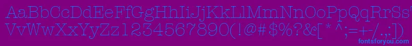 Fonte KeyboardLightSsiLight – fontes azuis em um fundo violeta