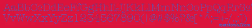Czcionka KeyboardLightSsiLight – niebieskie czcionki na czerwonym tle