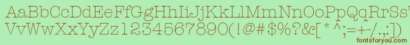 Шрифт KeyboardLightSsiLight – коричневые шрифты на зелёном фоне