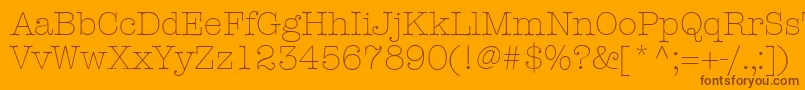 KeyboardLightSsiLight-fontti – ruskeat fontit oranssilla taustalla