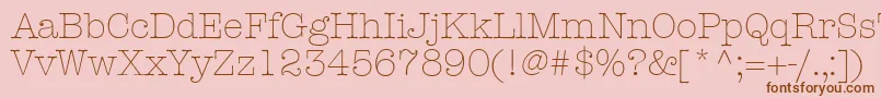 KeyboardLightSsiLight-fontti – ruskeat fontit vaaleanpunaisella taustalla