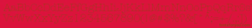 KeyboardLightSsiLight-Schriftart – Braune Schriften auf rotem Hintergrund