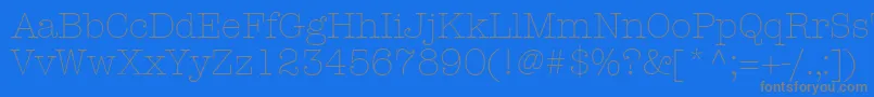 Czcionka KeyboardLightSsiLight – szare czcionki na niebieskim tle