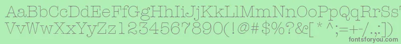 Czcionka KeyboardLightSsiLight – szare czcionki na zielonym tle
