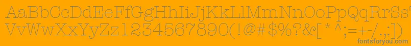 Шрифт KeyboardLightSsiLight – серые шрифты на оранжевом фоне