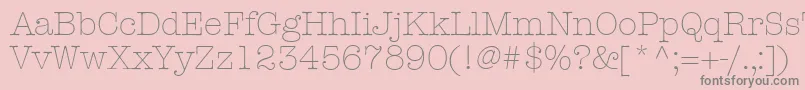 Czcionka KeyboardLightSsiLight – szare czcionki na różowym tle