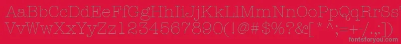 KeyboardLightSsiLight-Schriftart – Graue Schriften auf rotem Hintergrund