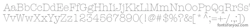 Шрифт KeyboardLightSsiLight – серые шрифты на белом фоне
