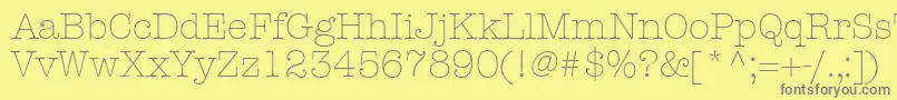 Czcionka KeyboardLightSsiLight – szare czcionki na żółtym tle