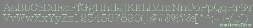 Шрифт KeyboardLightSsiLight – зелёные шрифты на сером фоне