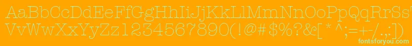 Czcionka KeyboardLightSsiLight – zielone czcionki na pomarańczowym tle