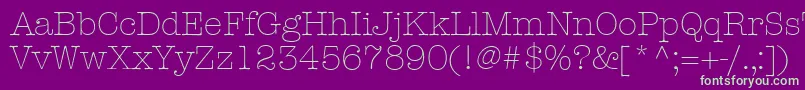 フォントKeyboardLightSsiLight – 紫の背景に緑のフォント