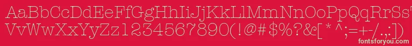 フォントKeyboardLightSsiLight – 赤い背景に緑の文字