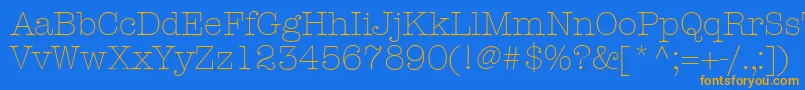 KeyboardLightSsiLight-Schriftart – Orangefarbene Schriften auf blauem Hintergrund