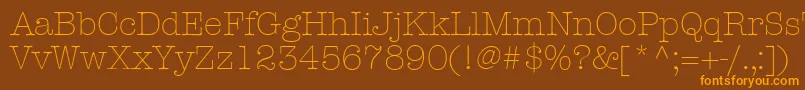 Fonte KeyboardLightSsiLight – fontes laranjas em um fundo marrom