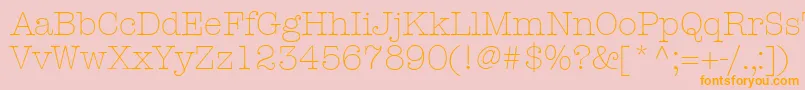 KeyboardLightSsiLight-fontti – oranssit fontit vaaleanpunaisella taustalla