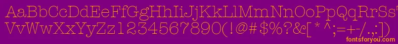 KeyboardLightSsiLight-Schriftart – Orangefarbene Schriften auf violettem Hintergrund