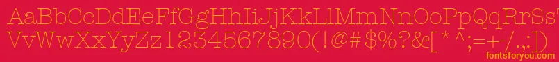 KeyboardLightSsiLight-Schriftart – Orangefarbene Schriften auf rotem Hintergrund