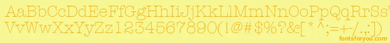 KeyboardLightSsiLight-fontti – oranssit fontit keltaisella taustalla