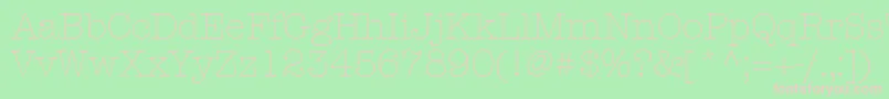 Fonte KeyboardLightSsiLight – fontes rosa em um fundo verde