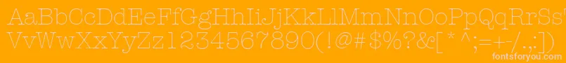 KeyboardLightSsiLight-fontti – vaaleanpunaiset fontit oranssilla taustalla