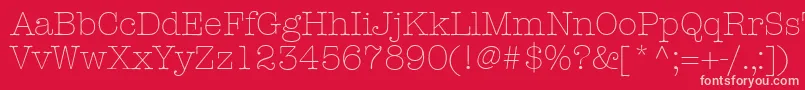 KeyboardLightSsiLight-fontti – vaaleanpunaiset fontit punaisella taustalla