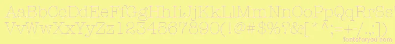 KeyboardLightSsiLight-Schriftart – Rosa Schriften auf gelbem Hintergrund