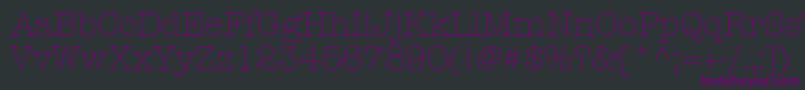 KeyboardLightSsiLight-Schriftart – Violette Schriften auf schwarzem Hintergrund