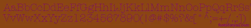 KeyboardLightSsiLight-fontti – violetit fontit ruskealla taustalla