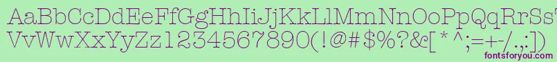 KeyboardLightSsiLight Font – Purple Fonts on Green Background