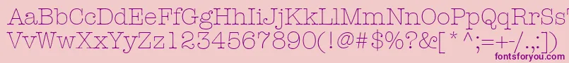 Fonte KeyboardLightSsiLight – fontes roxas em um fundo rosa