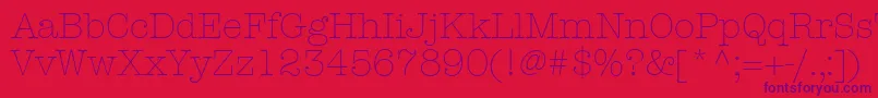 KeyboardLightSsiLight Font – Purple Fonts on Red Background