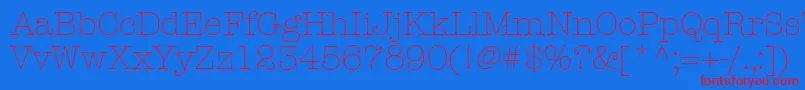 フォントKeyboardLightSsiLight – 赤い文字の青い背景
