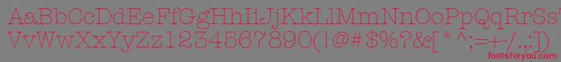KeyboardLightSsiLight-Schriftart – Rote Schriften auf grauem Hintergrund