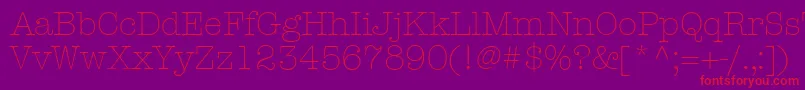 Fonte KeyboardLightSsiLight – fontes vermelhas em um fundo violeta