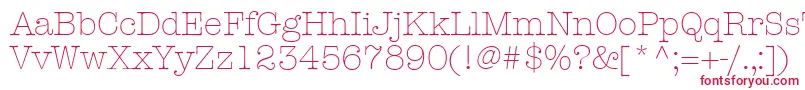 フォントKeyboardLightSsiLight – 白い背景に赤い文字